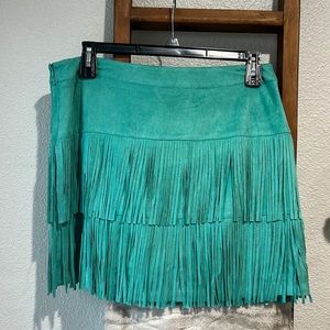 Turquoise Fringe Skort